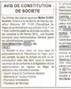 01 - Annoncé légale publiée